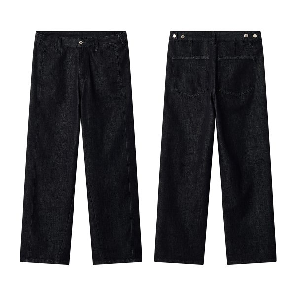1790215946404415.jpg DK3057 Men's 12 OZ Dark Blue Black Raw Denim Relaxed Straight Jeans