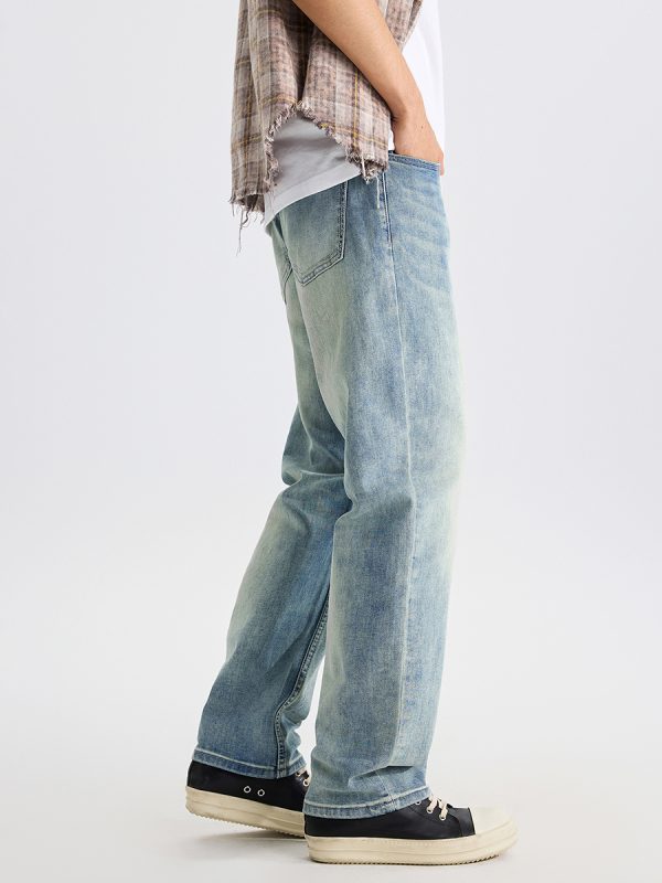 1790235059859899.jpg DZ2017 Men's 11.8 OZ Light Vintage Faded Wash Regular Straight Jeans
