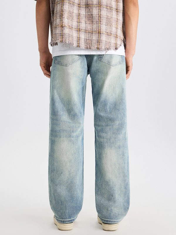 1790235166710158.jpg DZ2017 Men's 11.8 OZ Light Vintage Faded Wash Regular Straight Jeans