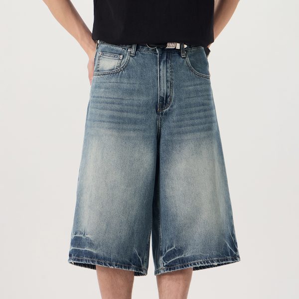 1790241597278832.jpg 7033 Men's 11.8 OZ Baggy Wide Leg 7/10 Length Denim Capris Jeans