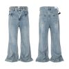 T-GJ019  Men's 13.5 OZ High Rise Light Stone Wash Flare Jeans