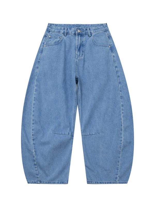 PL2279  Men's 12.8 OZ Vintage Light Stone Wash Baggy Balloon Jeans