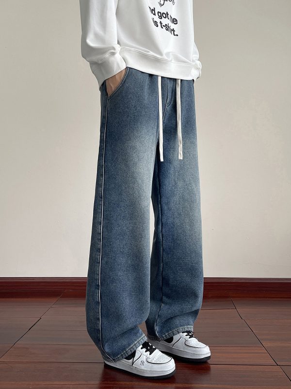 1791428717307048.jpg LL693R1 Men's 11 OZ Elastic Waist Winter Fox Fleece Lined Jeans