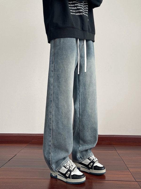 1791430065318973.jpg LL693R1 Men's 11 OZ Elastic Waist Winter Fox Fleece Lined Jeans