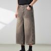 721  Men's Dyed Back‑half Elastic Waistband 8/10 Length Cropped Jeans