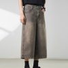 721  Men's Dyed Back‑half Elastic Waistband 8/10 Length Cropped Jeans