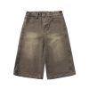 721  Men's Dyed Back‑half Elastic Waistband 8/10 Length Cropped Jeans