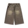 721  Men's Dyed Back‑half Elastic Waistband 8/10 Length Cropped Jeans